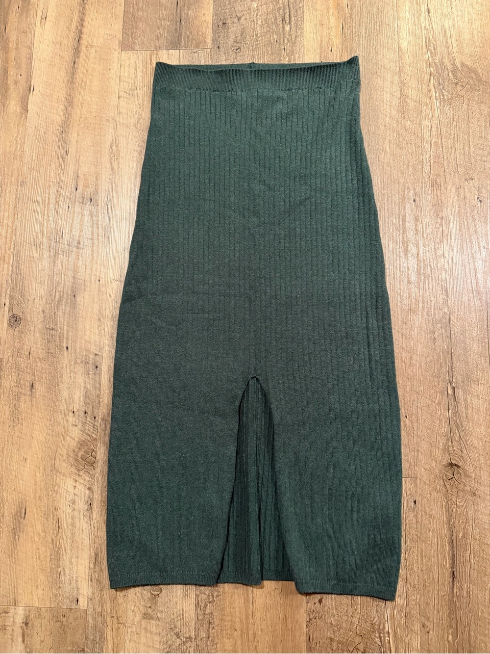 Free People Ribbed Knit Midi Skirt in Green M/L